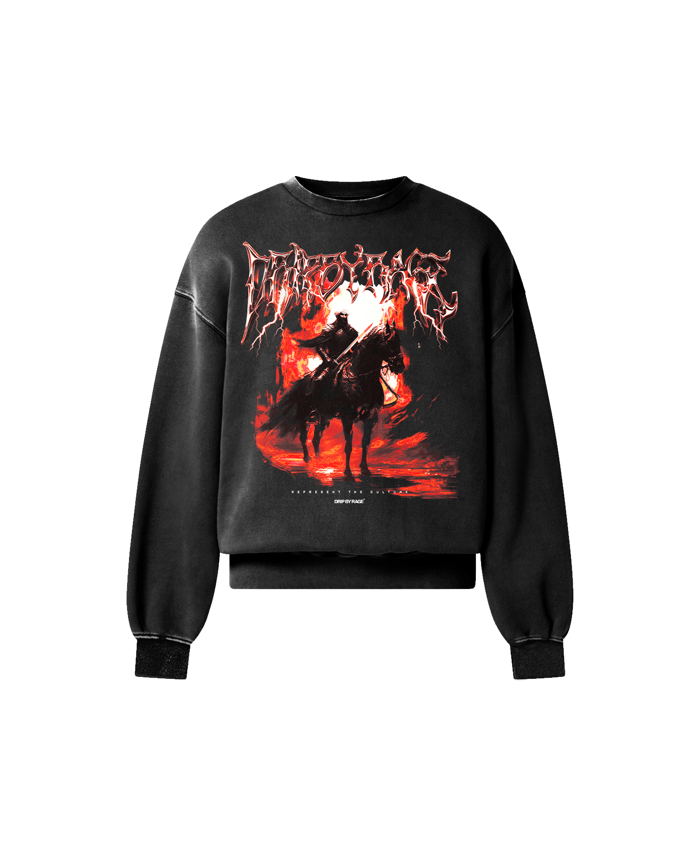 ETERNAL FLAME OVERSIZED FADED SWEATSHIRT - Drip by Rage