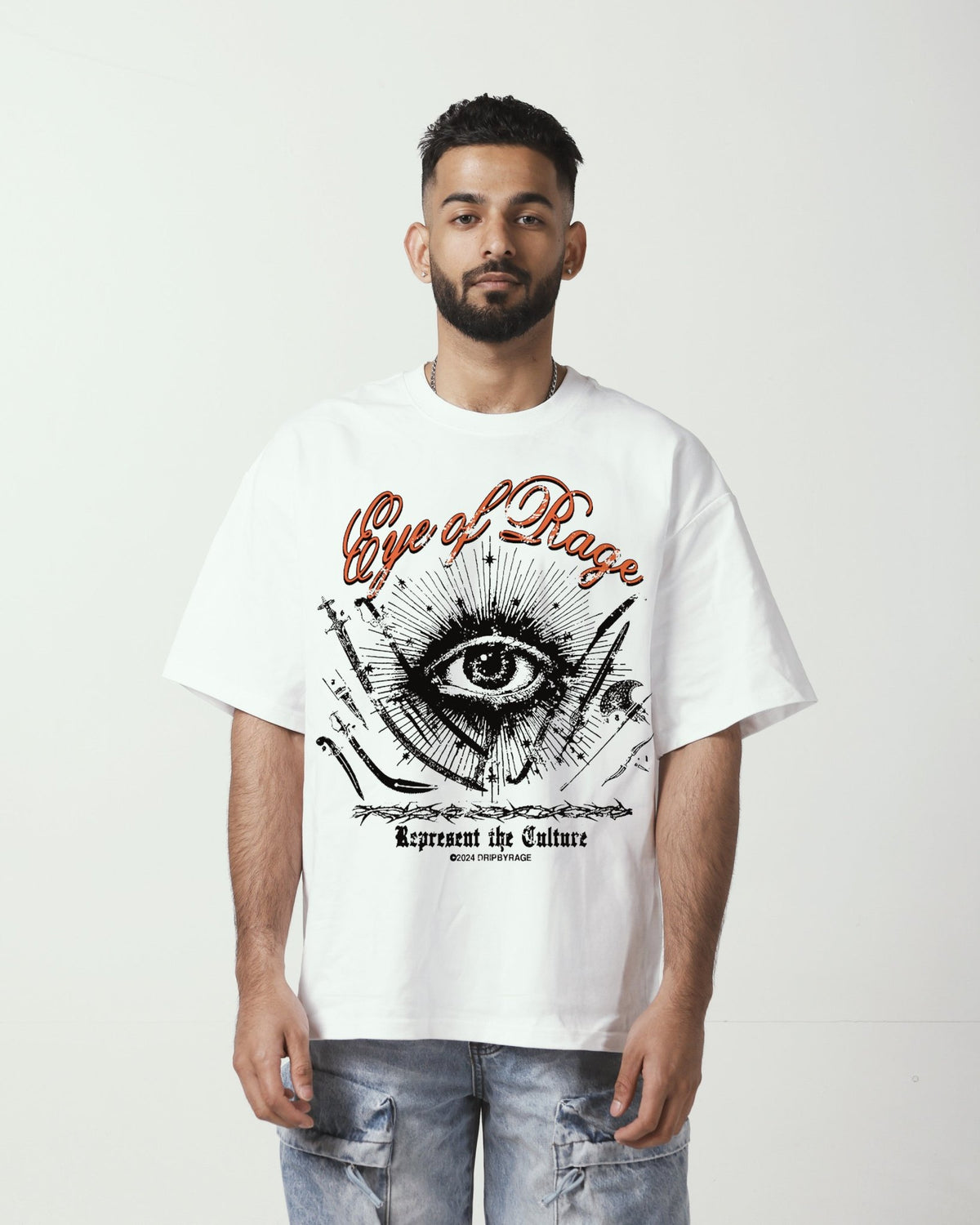 EYE OF RAGE T-SHIRT WHITE - Drip by Rage
