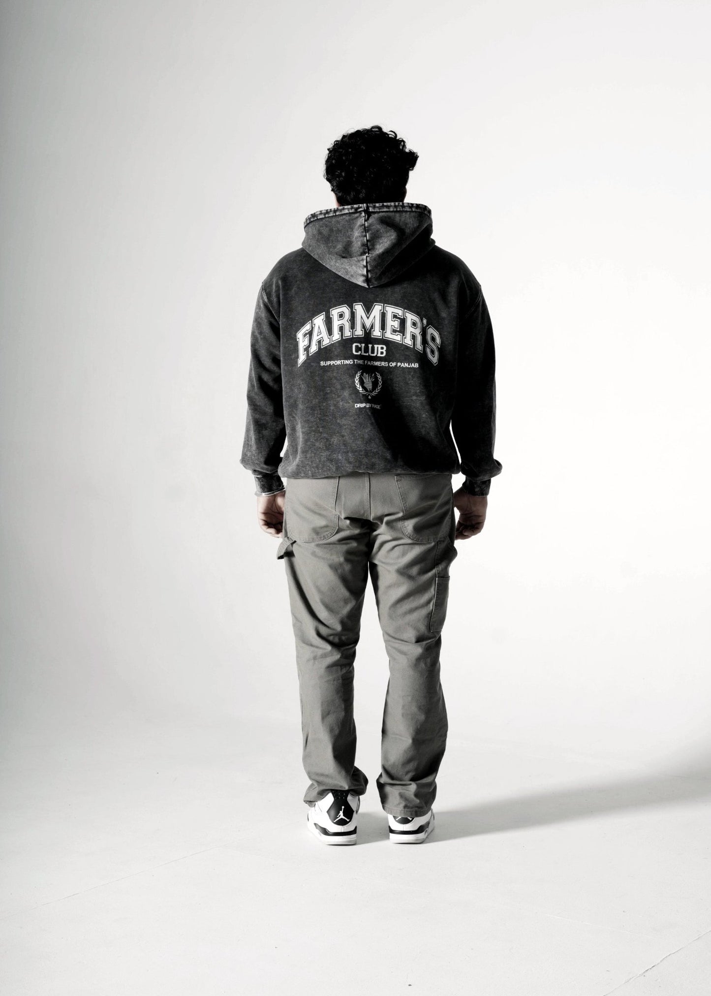 FARMERS CLUB OVERSIZED FADED HOODIE BLACK - Drip by Rage