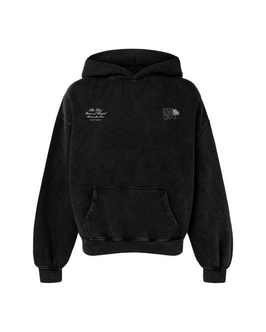 THE LAST QUEEN OVERSIZED FADED HOODIE BLACK