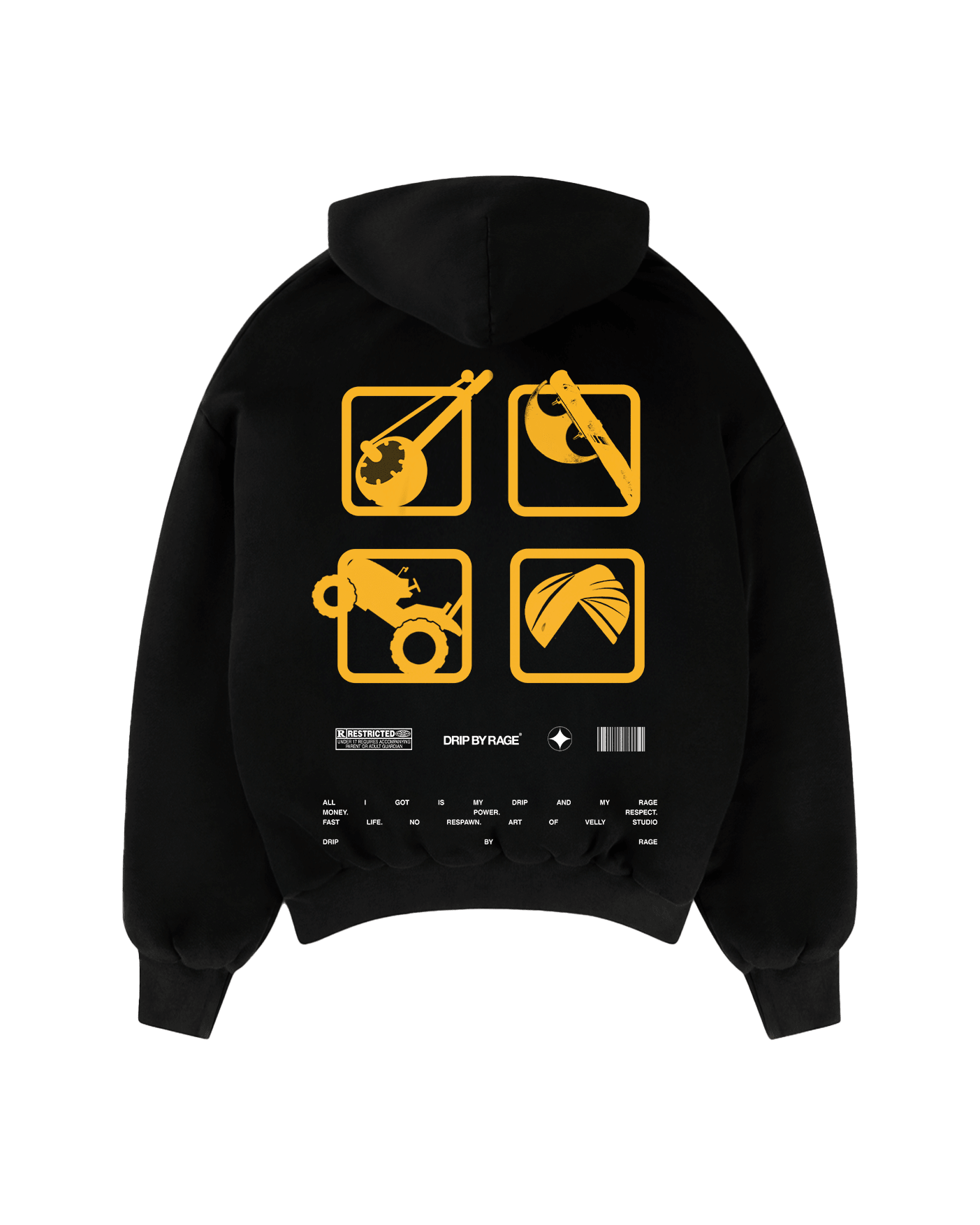 GABRU SUN FADED BOXY HOODIE - Drip by Rage