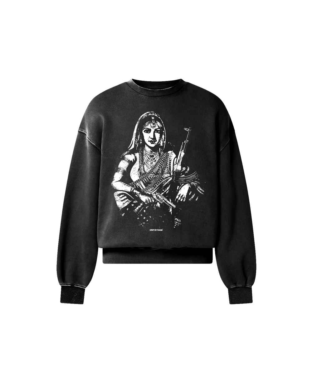 GANGSTER QUEEN II OVERSIZED FADED SWEATSHIRT - Drip by Rage