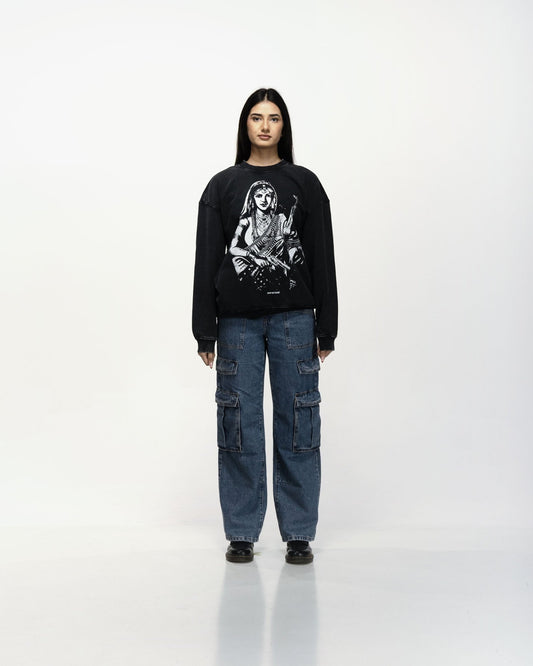 GANGSTER QUEEN II OVERSIZED FADED SWEATSHIRT - Drip by Rage