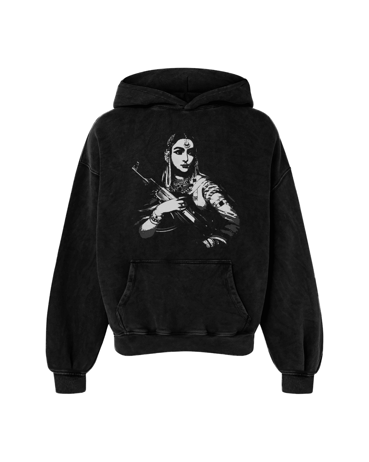 GANGSTER QUEEN OVERSIZED HOODIE FADED BLACK - Drip by Rage