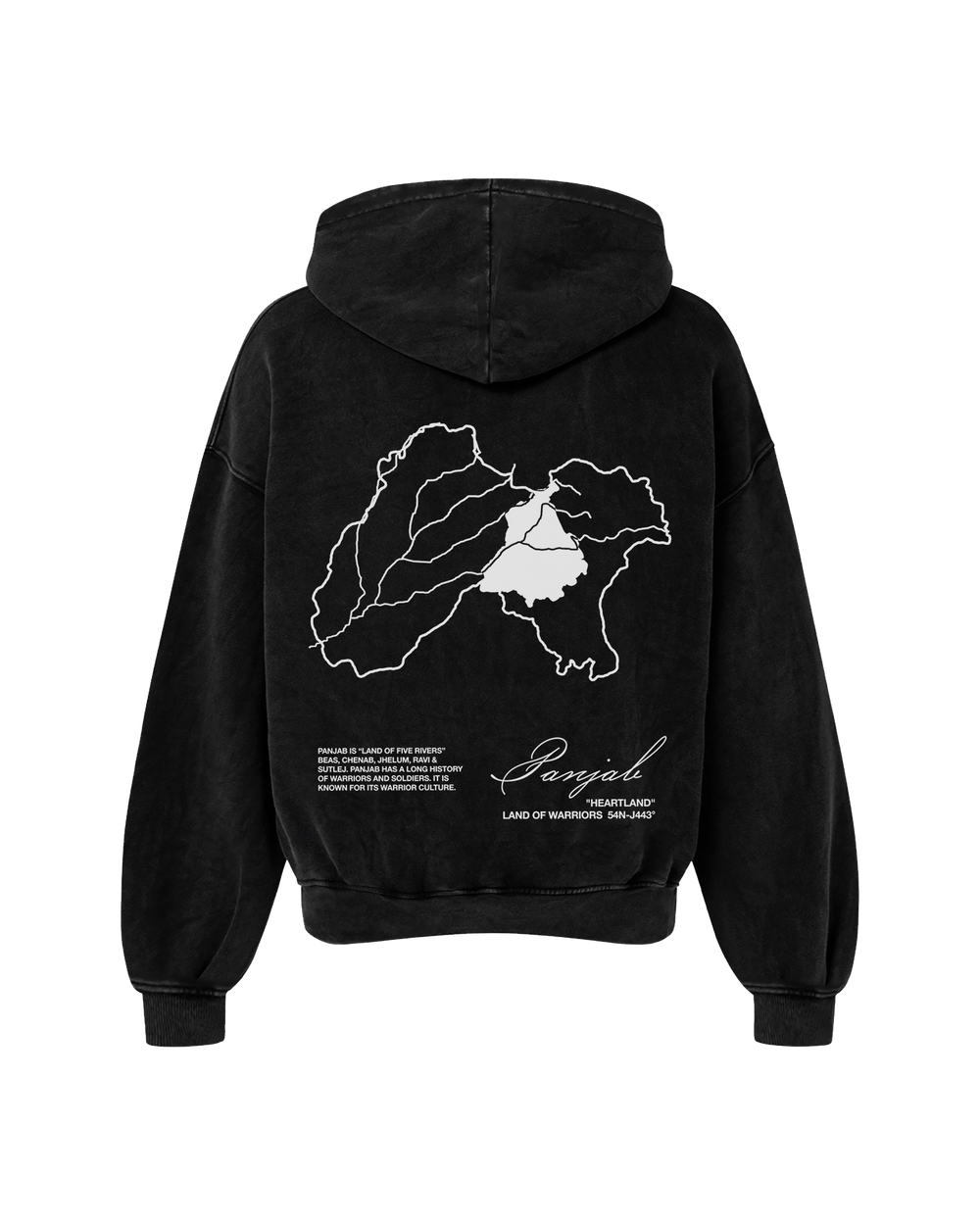 PANJAB OVERSIZED FADED HOODIE BLACK
