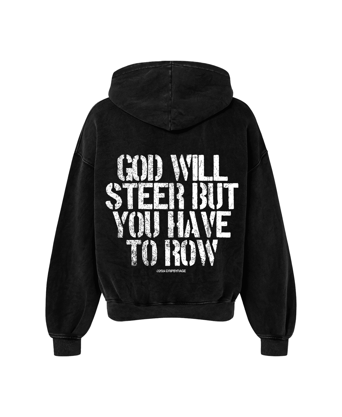 GOD WILL STEER OVERSIZED FADED HOODIE - Drip by Rage