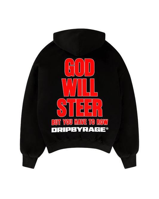 GOD WILL STEER SUN FADED BOXY HOODIE - Drip by Rage
