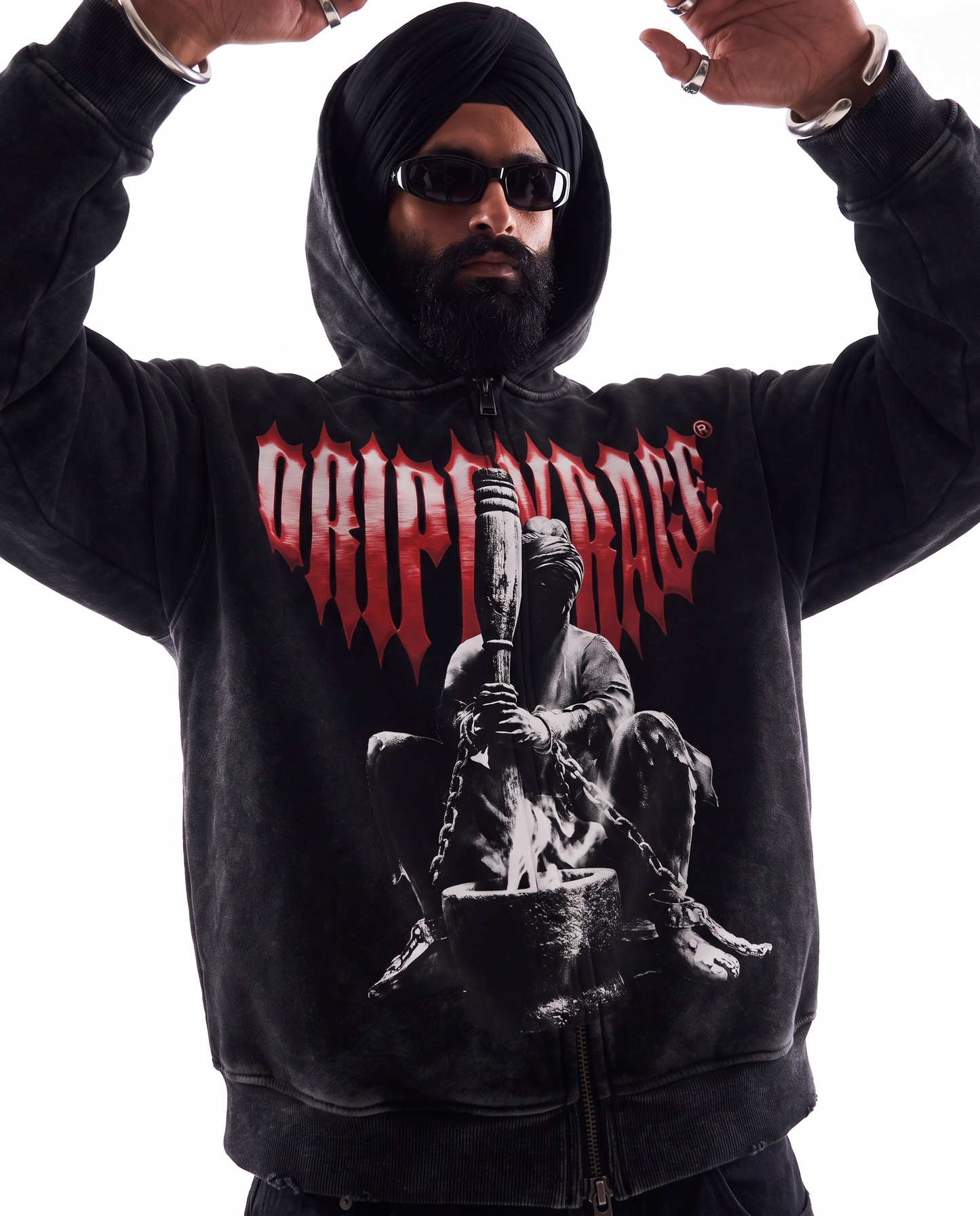 FLOWERS 1699 FADED ZIP-UP HOODIE