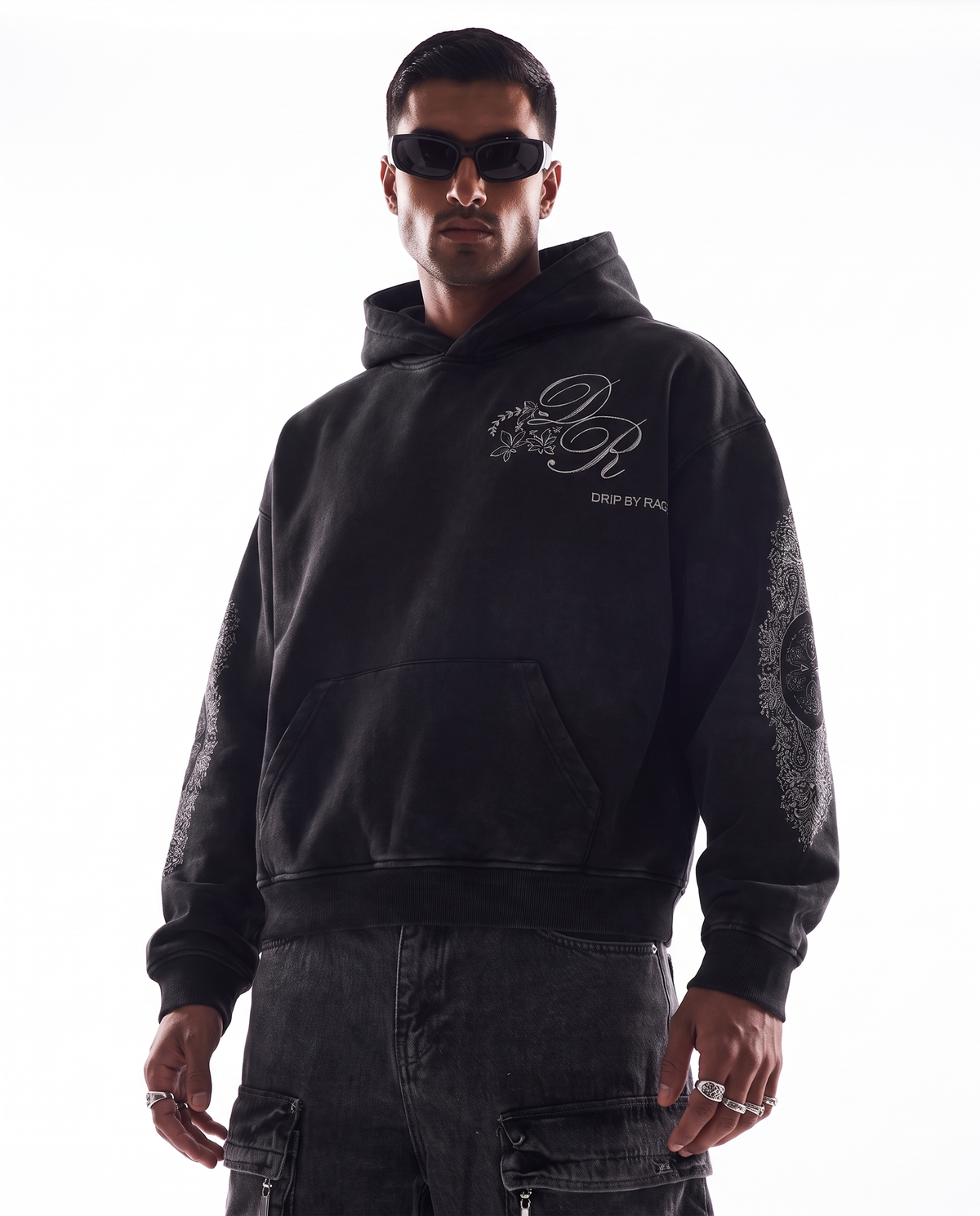 MORNI EMBROIDERED OVERSIZED FADED HOODIE