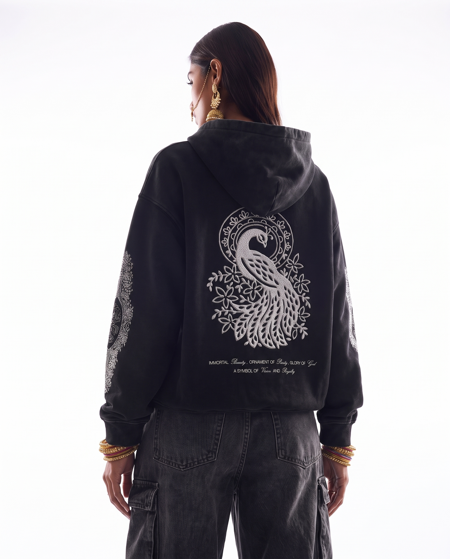 MORNI EMBROIDERED OVERSIZED FADED HOODIE