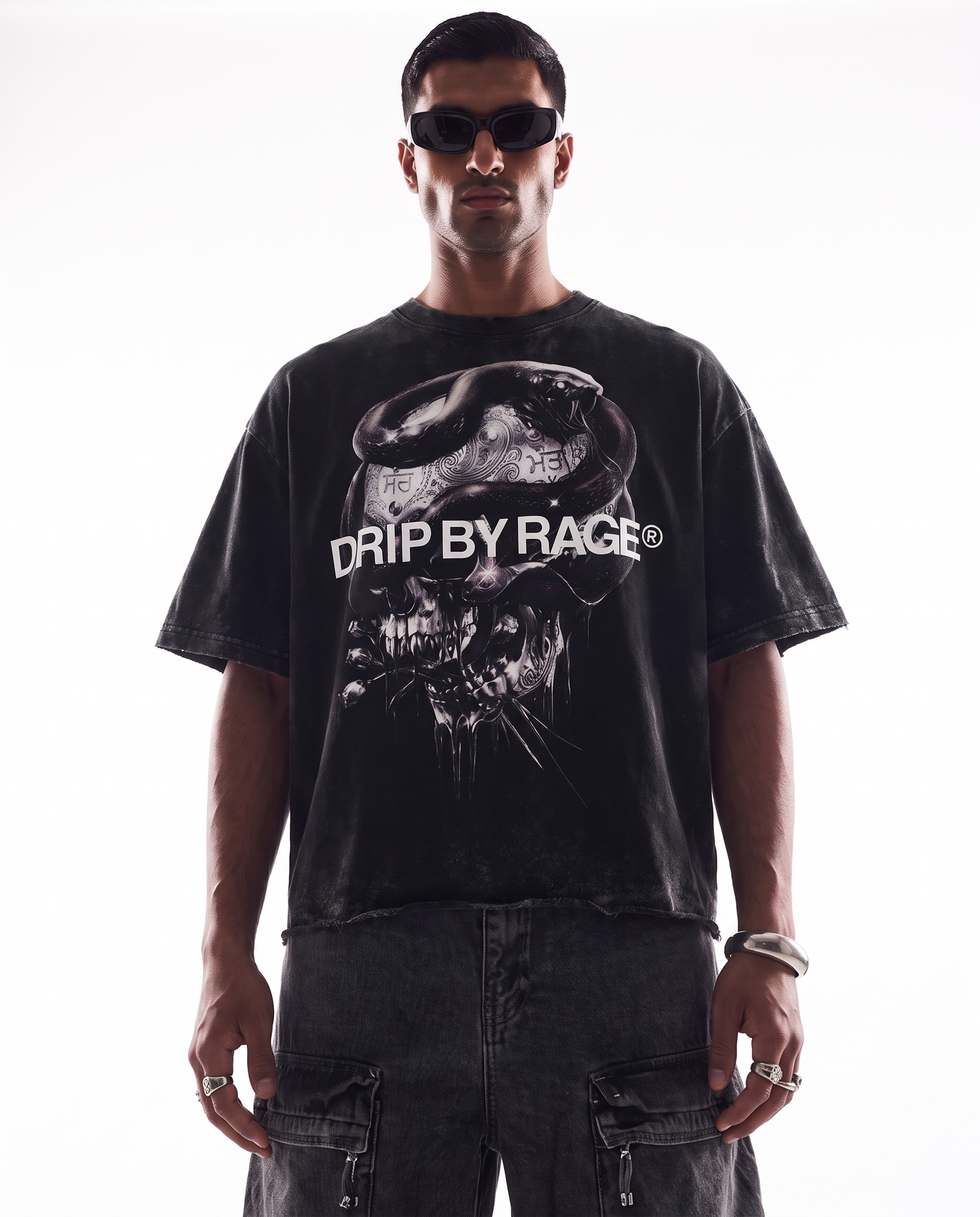 BLACK CHROME FADED T-SHIRT