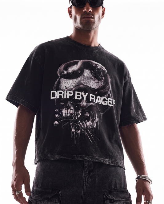 BLACK CHROME FADED T-SHIRT