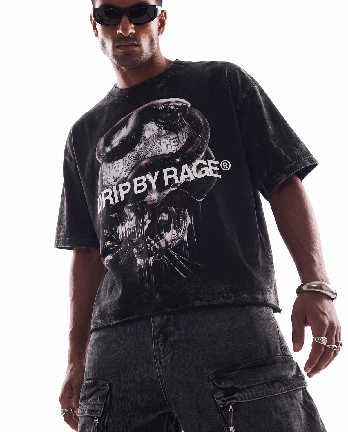 BLACK CHROME FADED T-SHIRT
