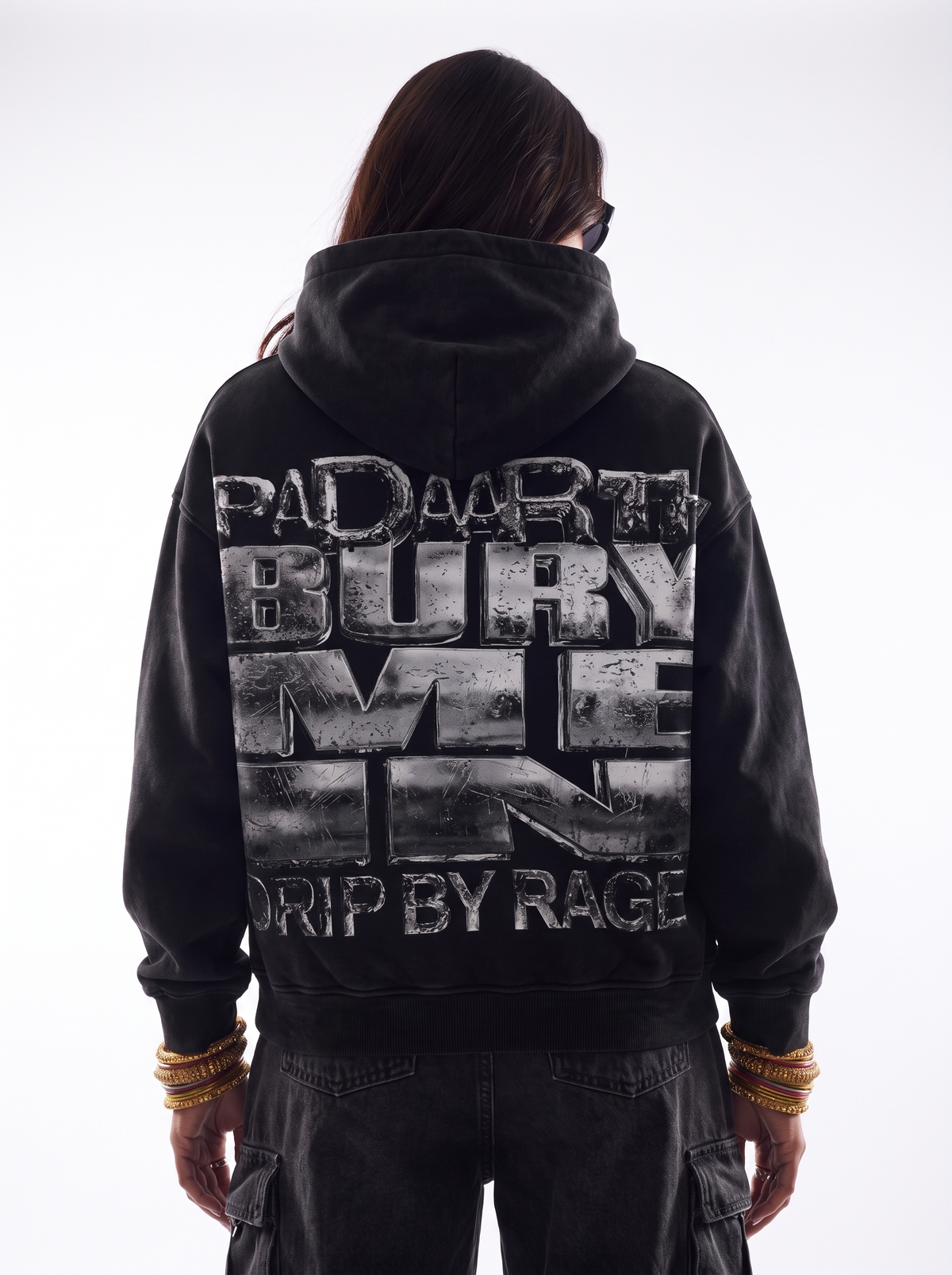 BLACK HEAVEN FADED ZIP-UP HOODIE