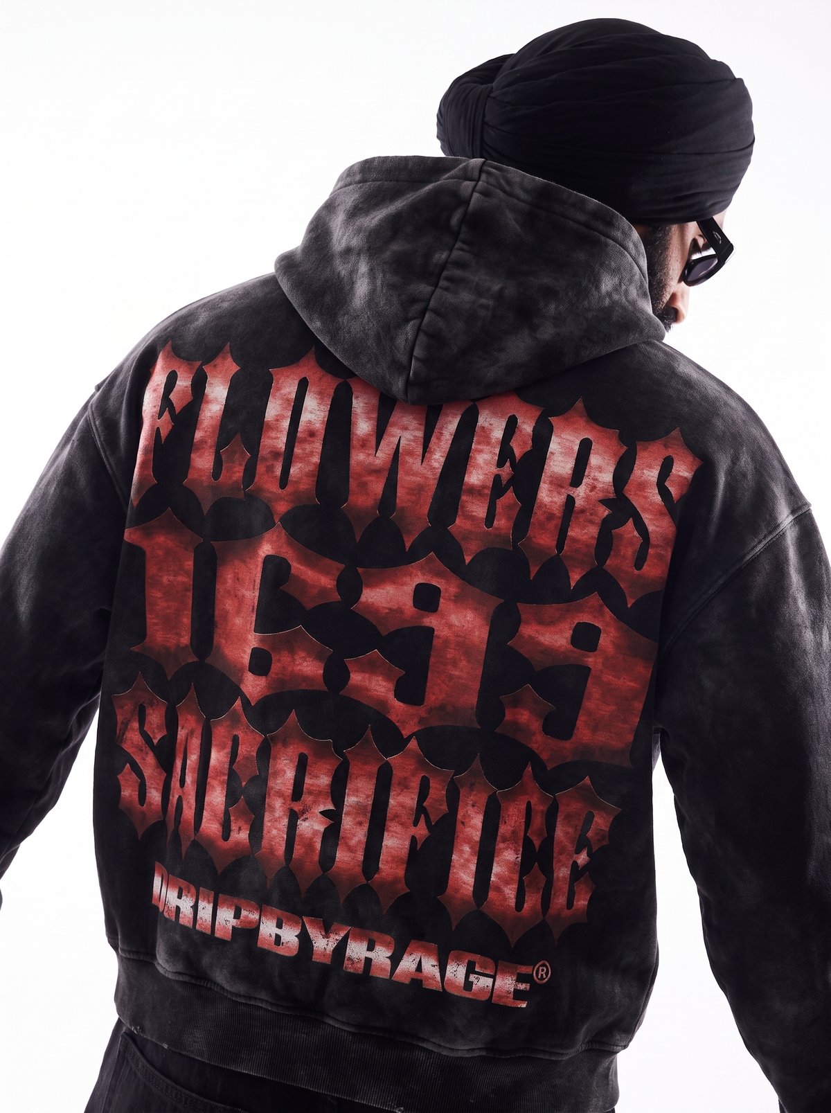 FLOWER 1699 FADED ZIP-UP HOODIE