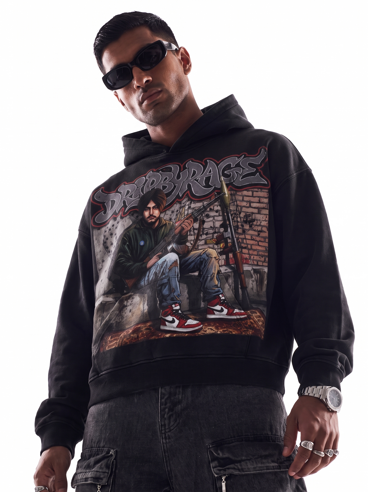 REBEL STORM WASHED HOODIE