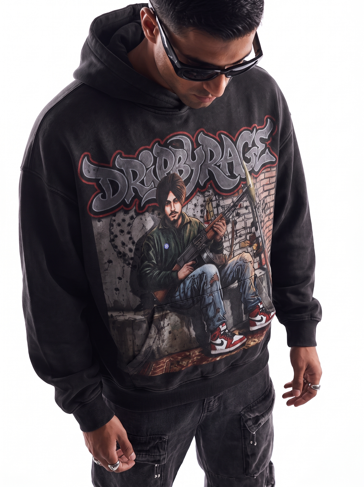 REBEL STORM WASHED HOODIE