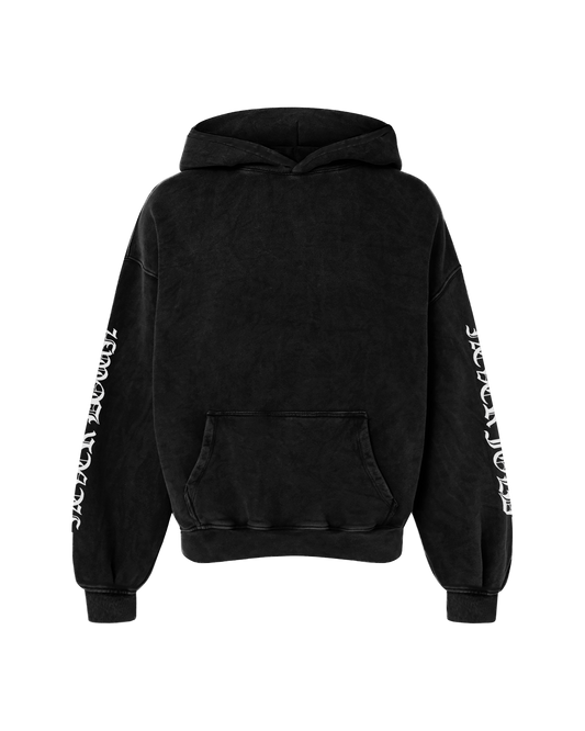 NEVER FOLD OVERSIZED FADED HOODIE