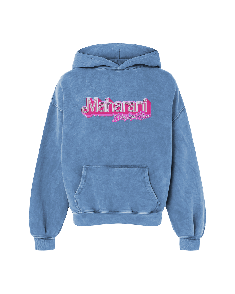 BROWN BARBIE OVERSIZED WASHED HOODIE BLUE