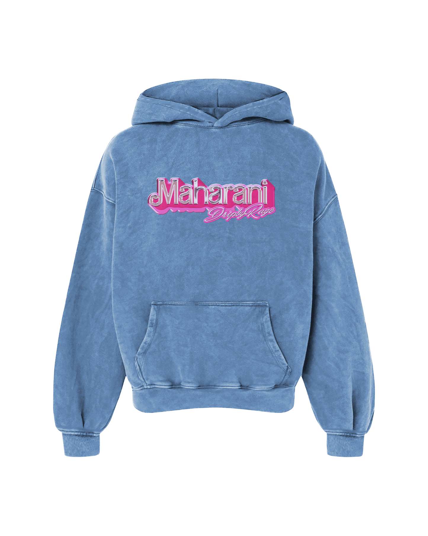 BROWN BARBIE OVERSIZED WASHED HOODIE BLUE