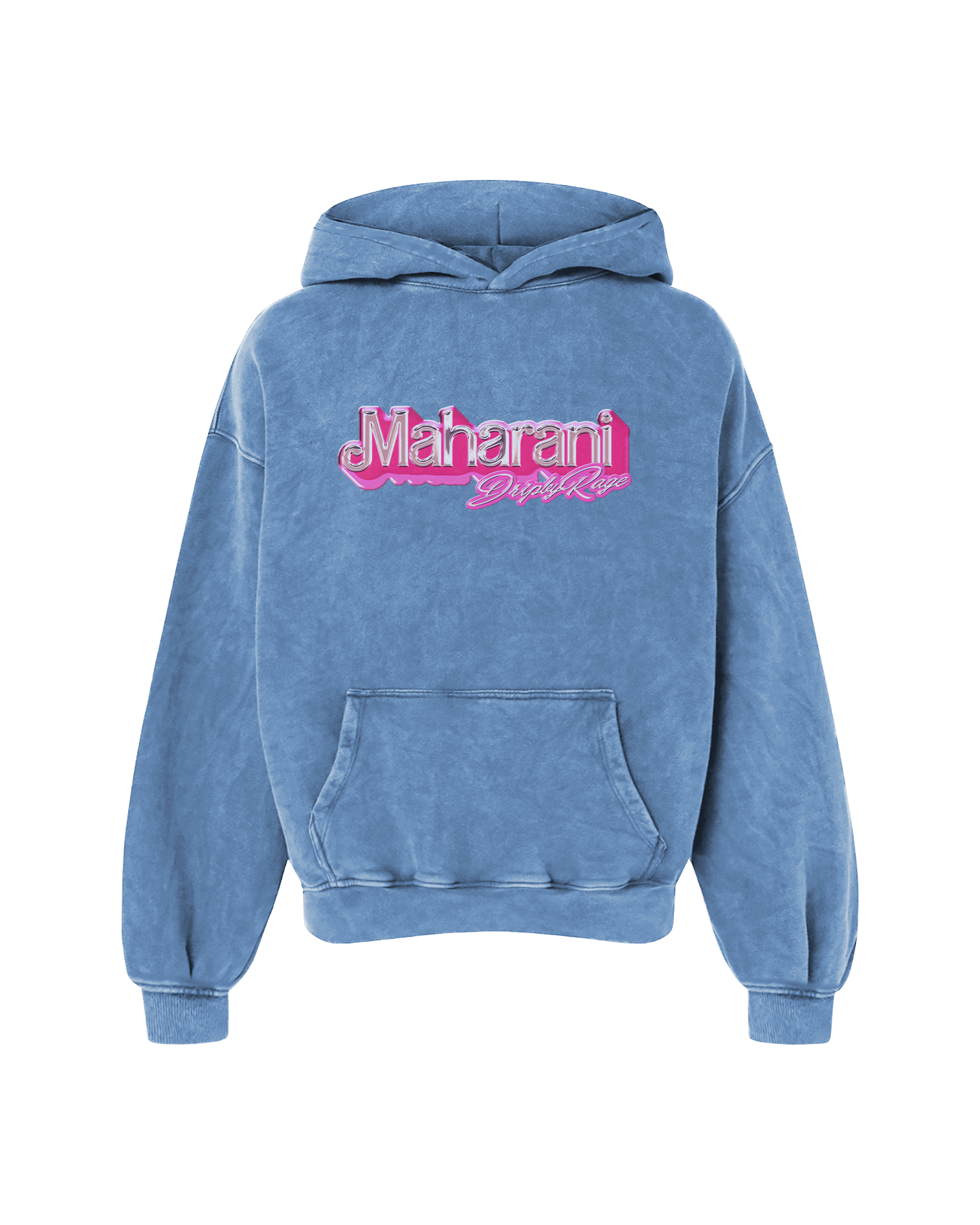 BROWN BARBIE OVERSIZED WASHED HOODIE BLUE