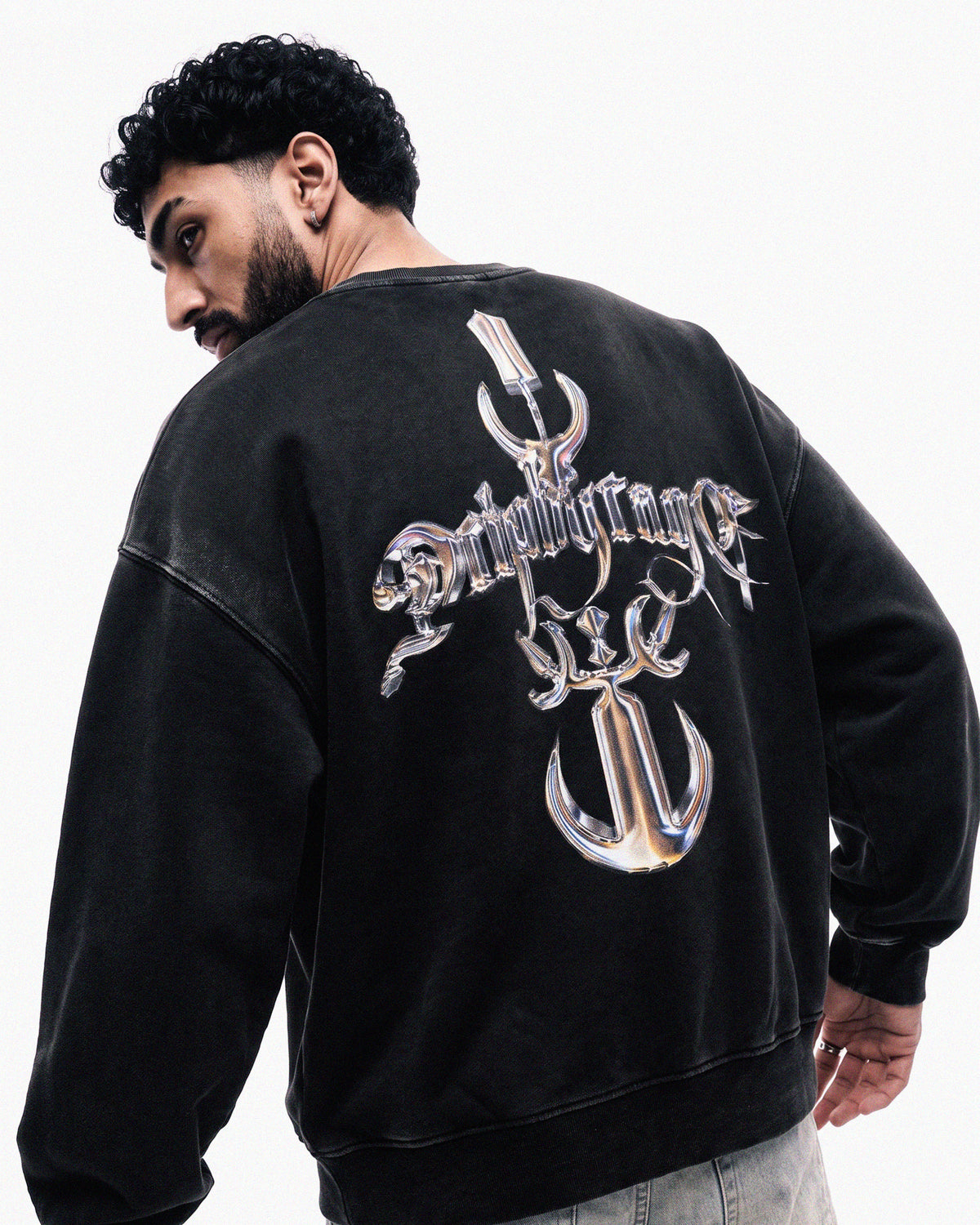 CHROME DRIP OVERSIZED FADED SWEATSHIRT Drip by Rage