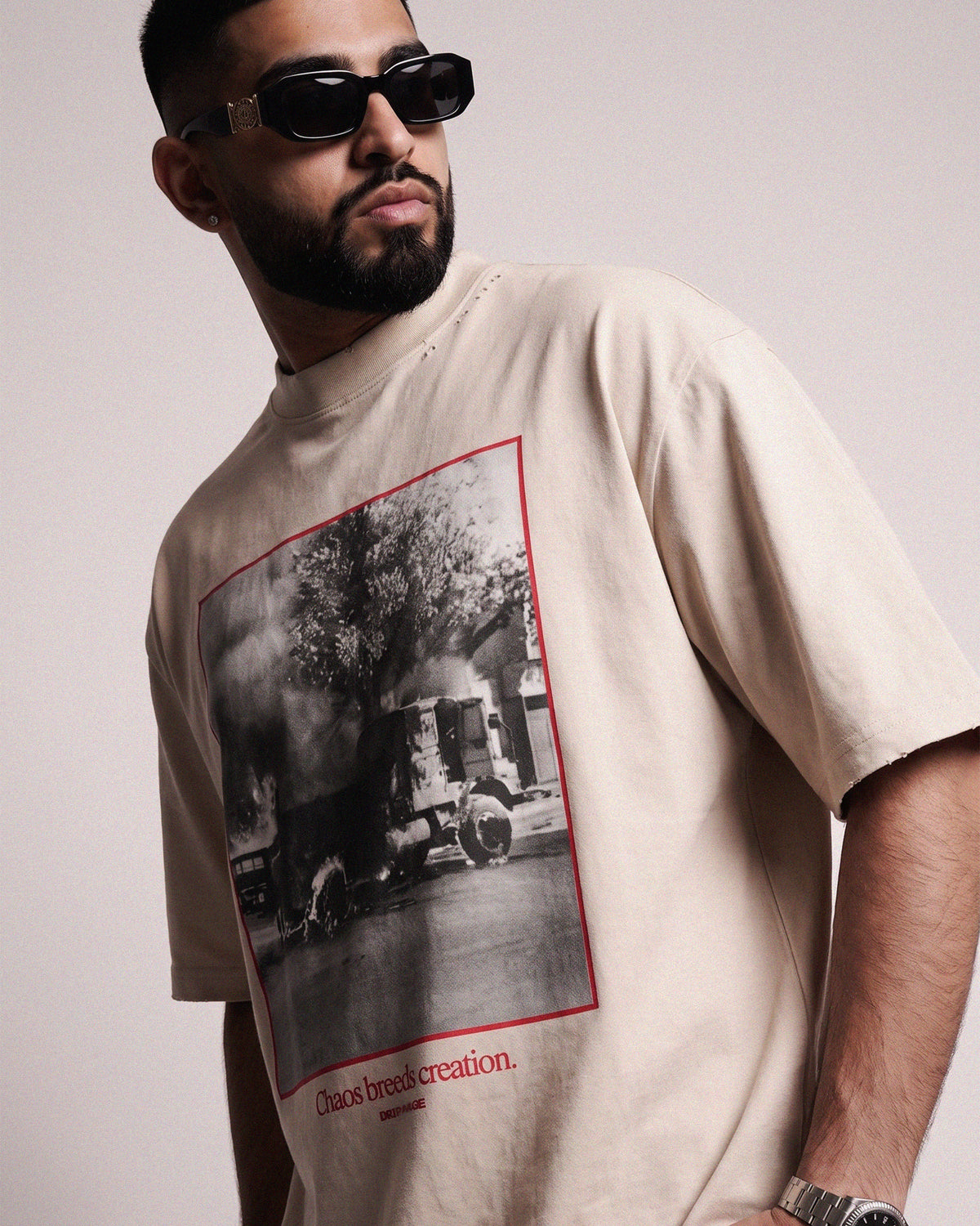 CHAOS OVERSIZED DISTRESSED T-SHIRT Drip by Rage