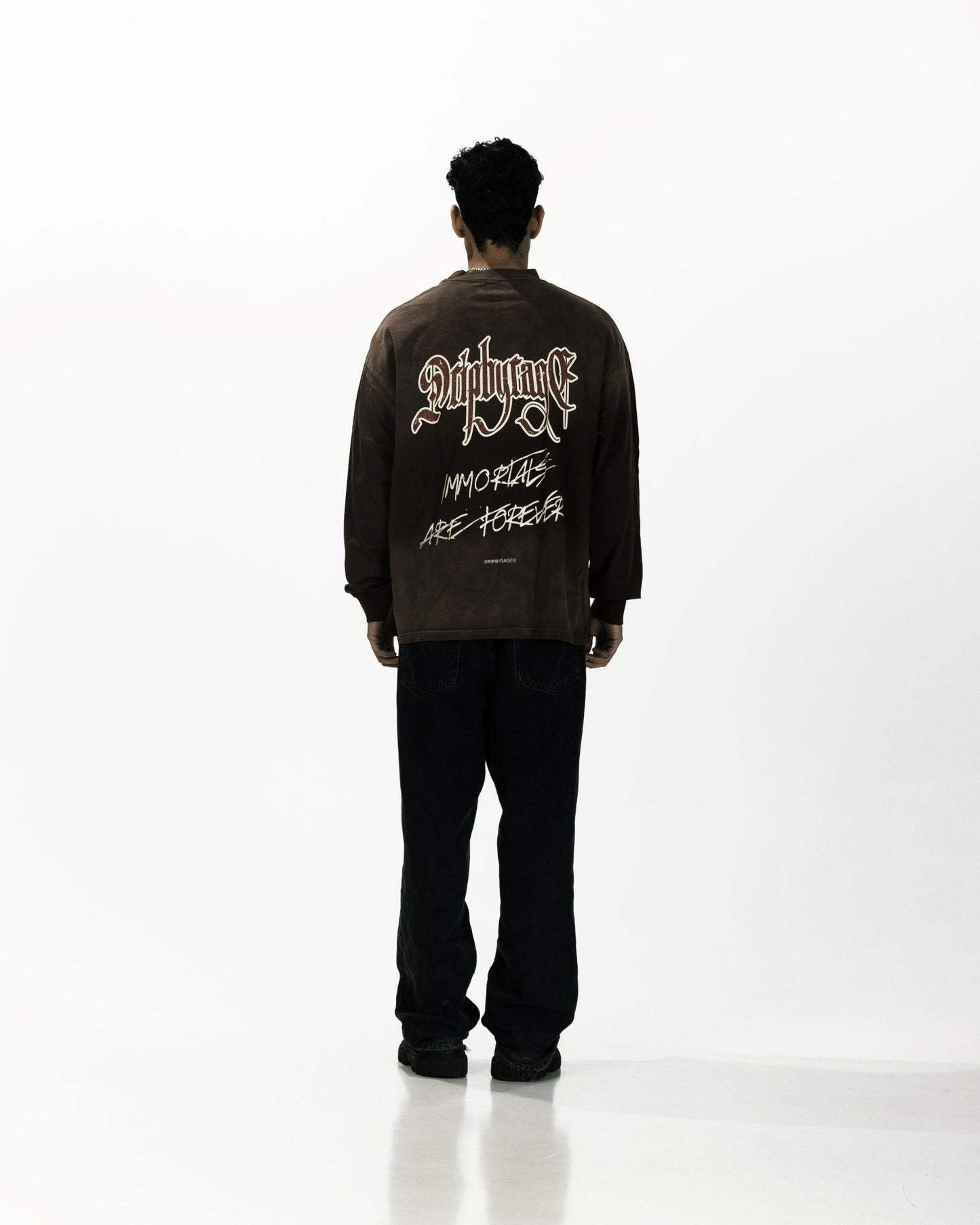 IMMORTALS FOREVER OVERSIZED LONG SLEEVE BROWN - Drip by Rage