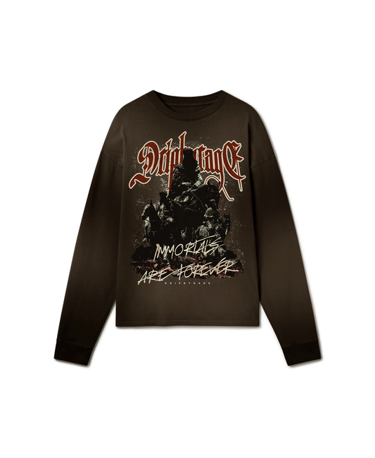 IMMORTALS FOREVER OVERSIZED LONG SLEEVE BROWN - Drip by Rage