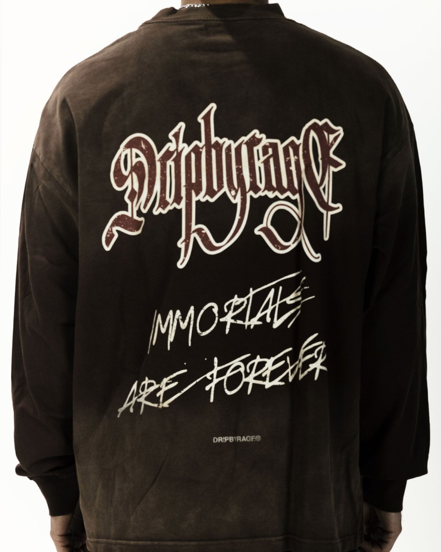 IMMORTALS FOREVER OVERSIZED LONG SLEEVE BROWN - Drip by Rage