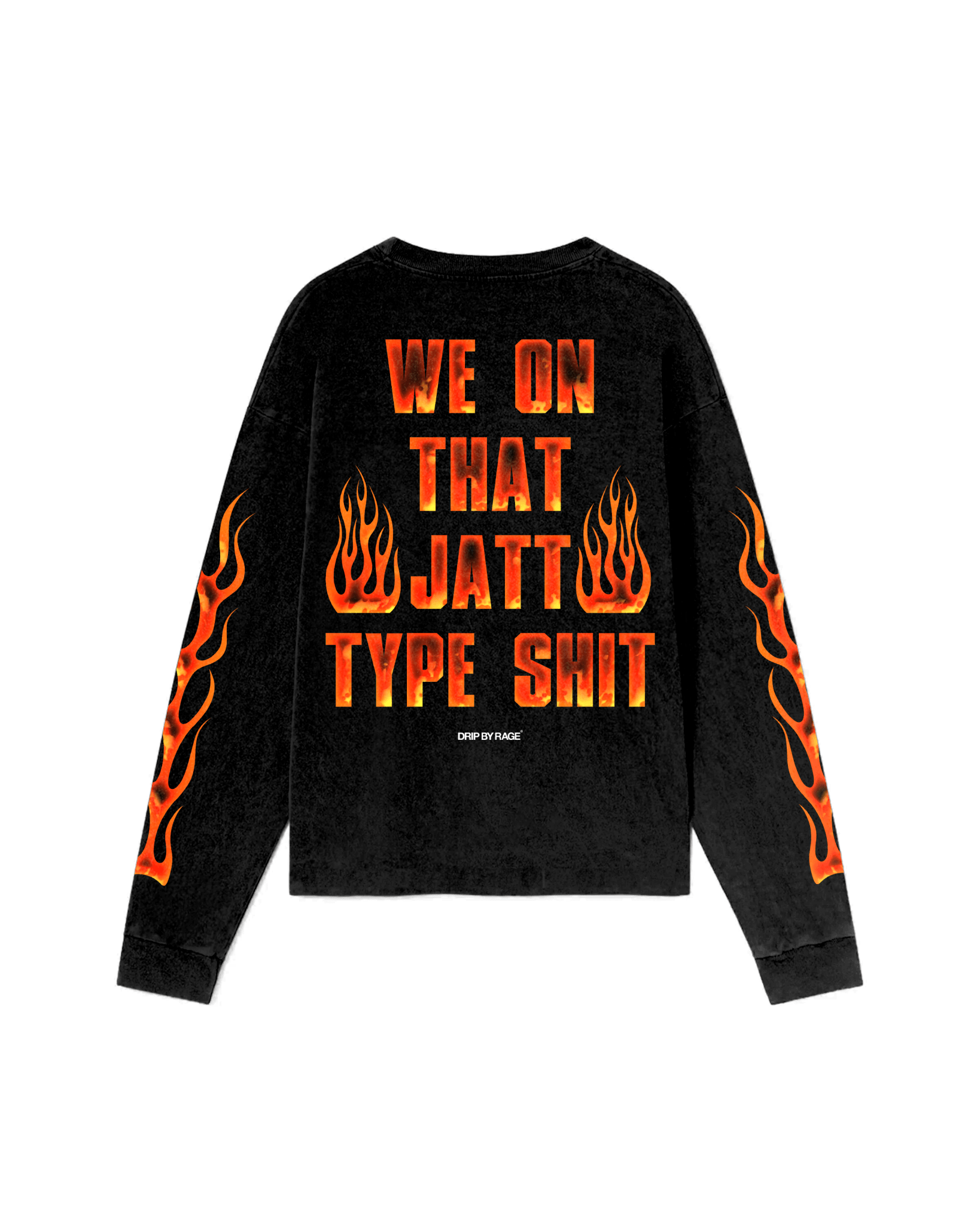 JATT TYPE SHIT OVERSIZED LONG SLEEVE T-SHIRT - Drip by Rage