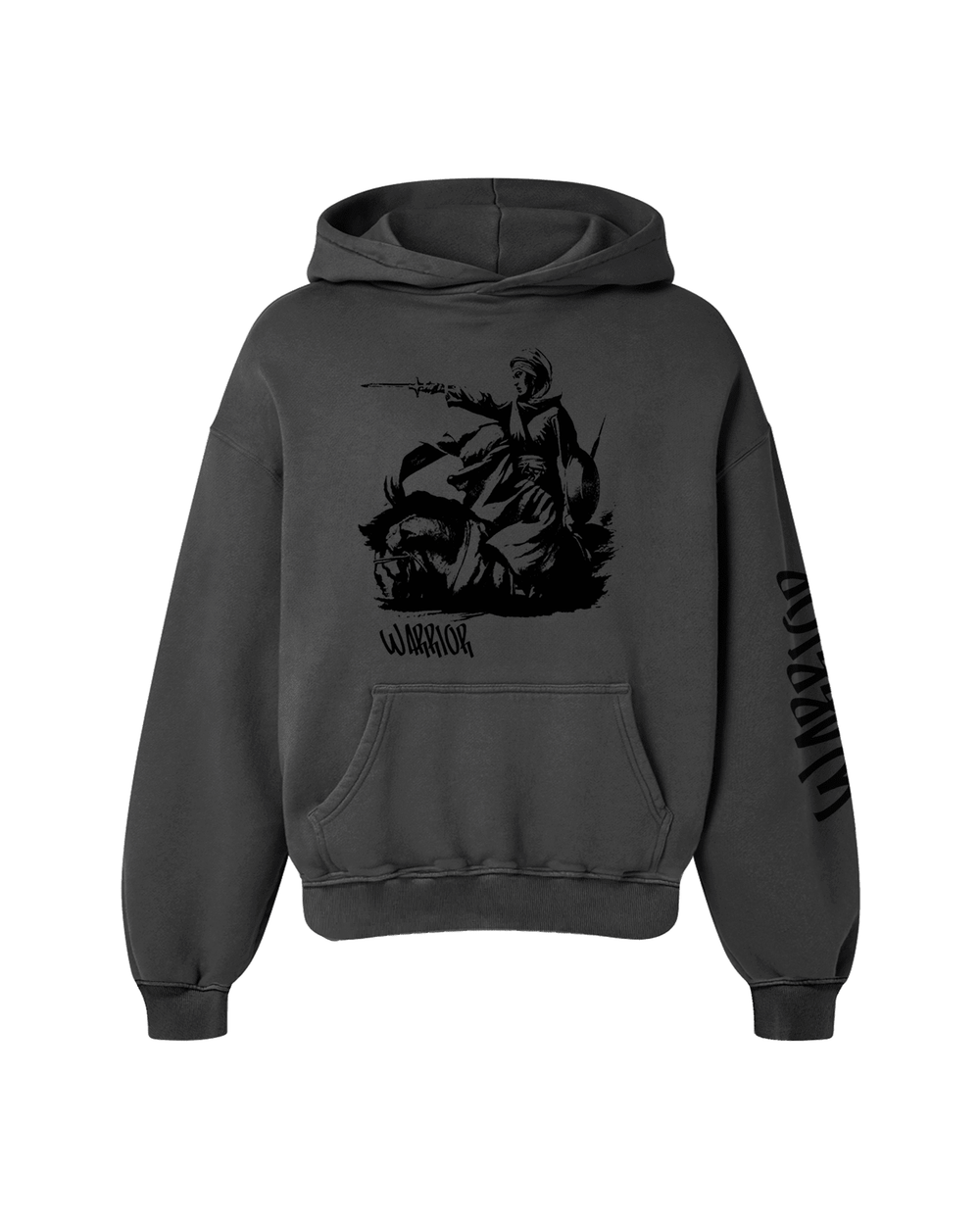 KAUR WARRIOR OVERSIZED FADED HOODIE GREY - Drip by Rage