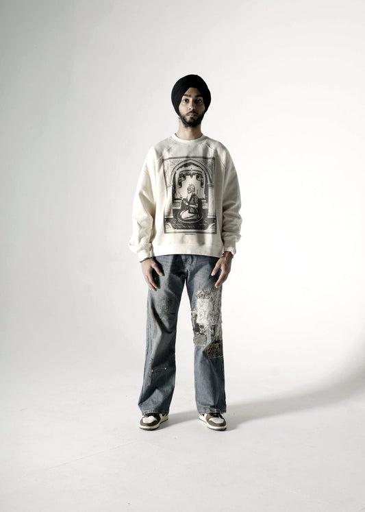 KING'S HEART OVERSIZED FLEECE SWEATSHIRT APRICOT - Drip by Rage