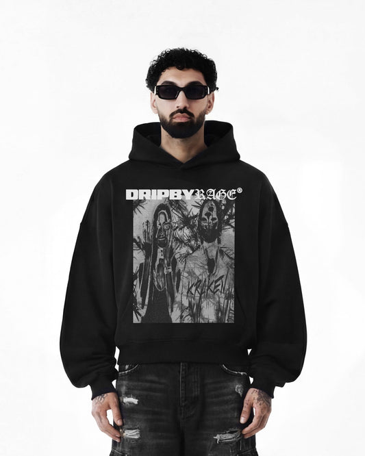 LOVE BIRDS BOXY FLEECE HOODIE - Drip by Rage