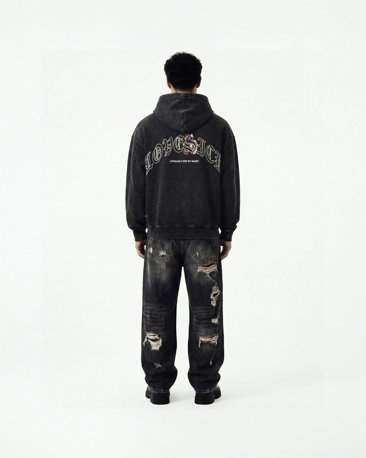 LOVESICK ZIP-UP FADED HOODIE - Drip by Rage