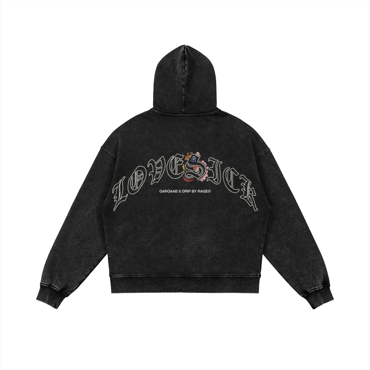 LOVESICK ZIP-UP FADED HOODIE - Drip by Rage