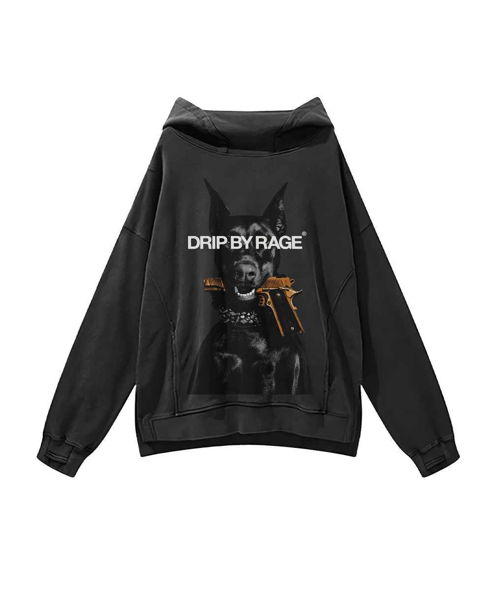 LOYALTY OVERSIZED FADED TURTLE NECK HOODIE - Drip by Rage