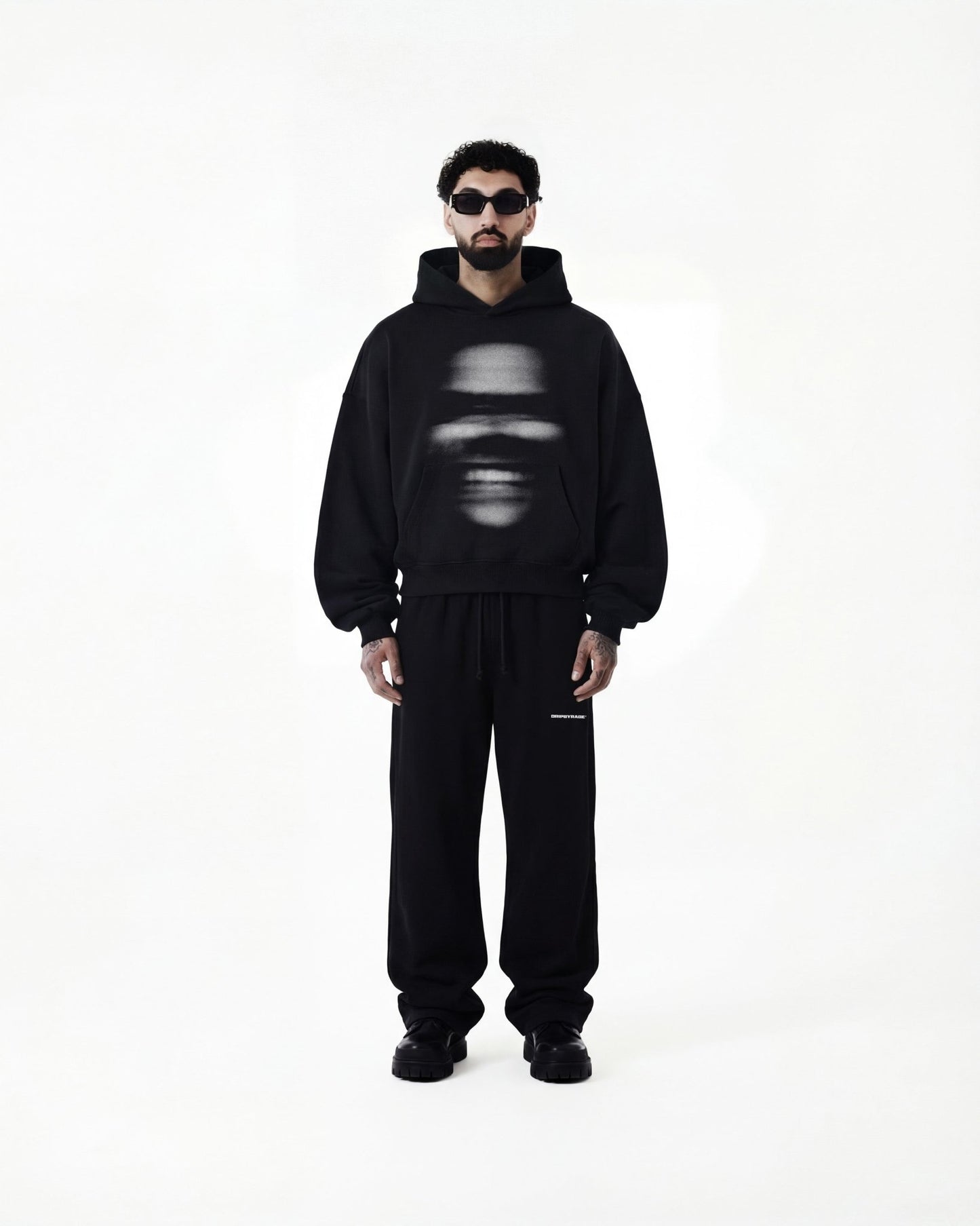 MADNESS BOXY FLEECE HOODIE BLACK - Drip by Rage