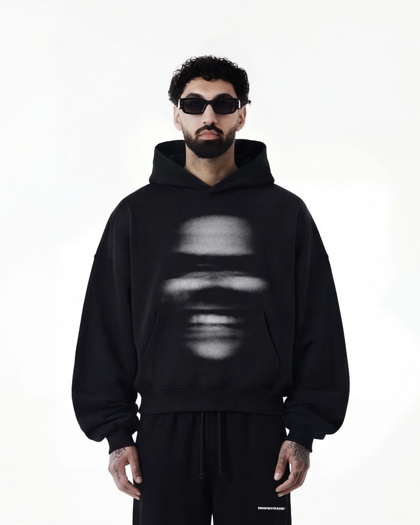 MADNESS BOXY FLEECE HOODIE BLACK - Drip by Rage