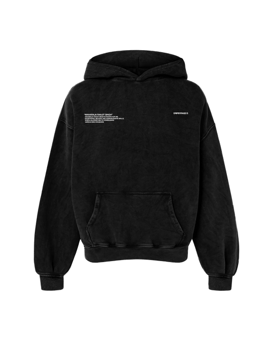 MAHARAJA RANJIT SINGH OVERSIZED FADED HOODIE BLACK - Drip by Rage