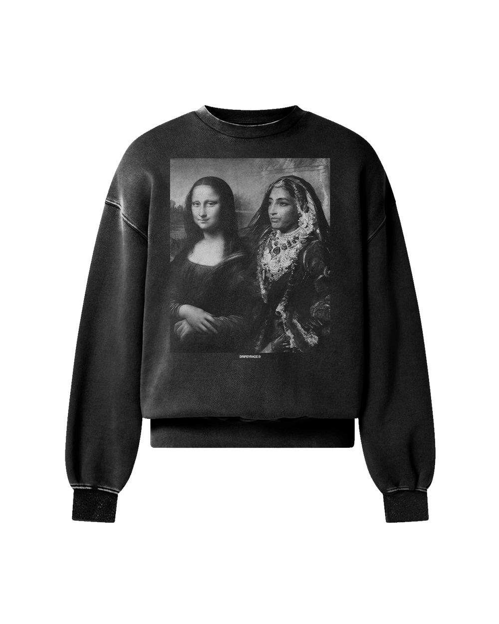 MAHARANI X MONA LISA OVERSIZED FADED SWEATSHIRT BLACK - Drip by Rage