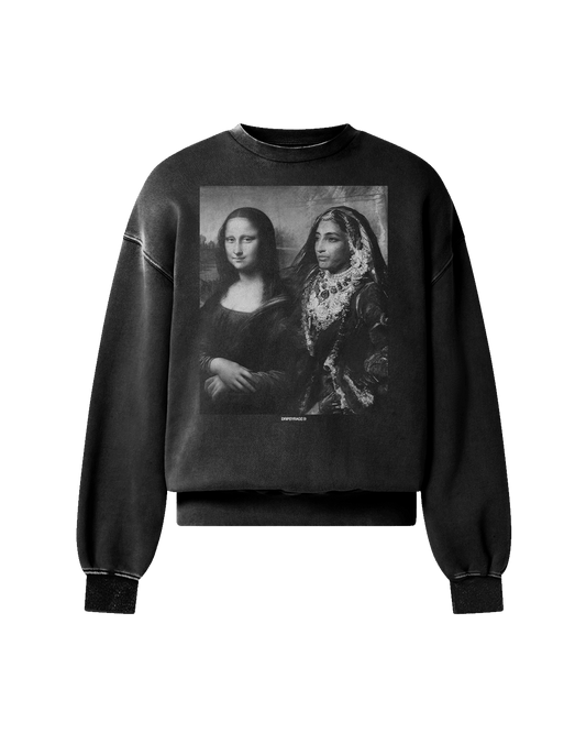 MAHARANI X MONA LISA OVERSIZED FADED SWEATSHIRT BLACK - Drip by Rage