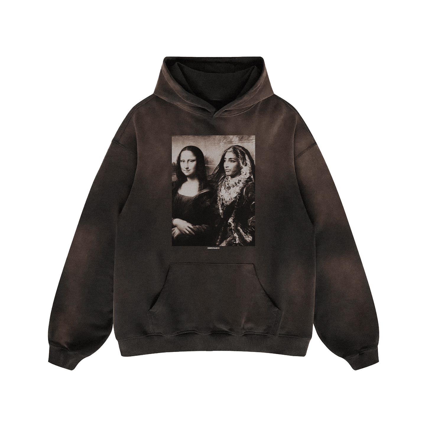 MAHARANI X MONA LISA OVERSIZED PREMIUM FADED HOODIE BURGUNDY - Drip by Rage