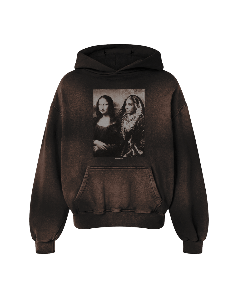 MAHARANI X MONA LISA OVERSIZED PREMIUM FADED HOODIE BURGUNDY - Drip by Rage
