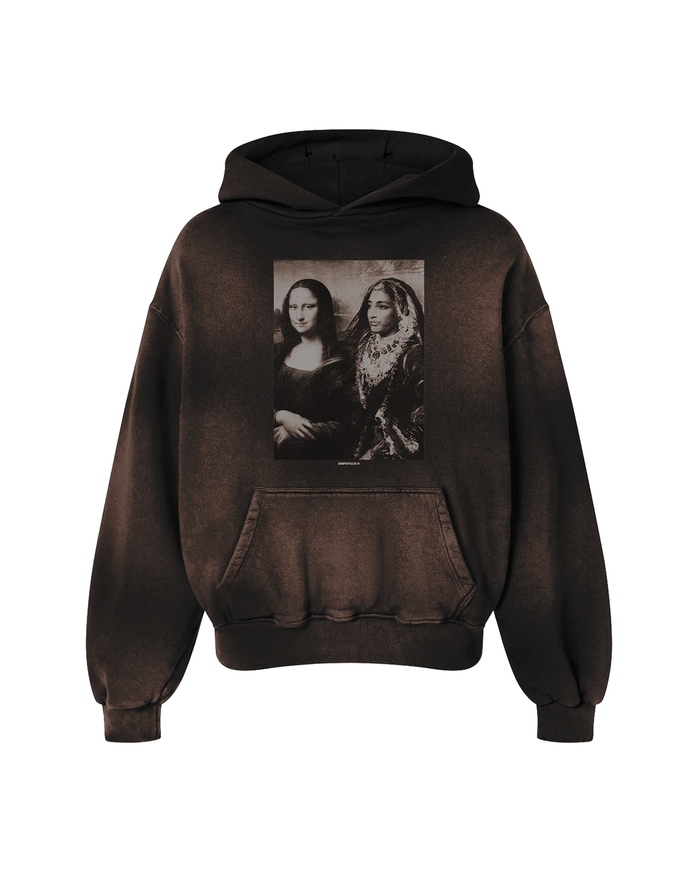 MAHARANI X MONA LISA OVERSIZED PREMIUM FADED HOODIE BURGUNDY - Drip by Rage