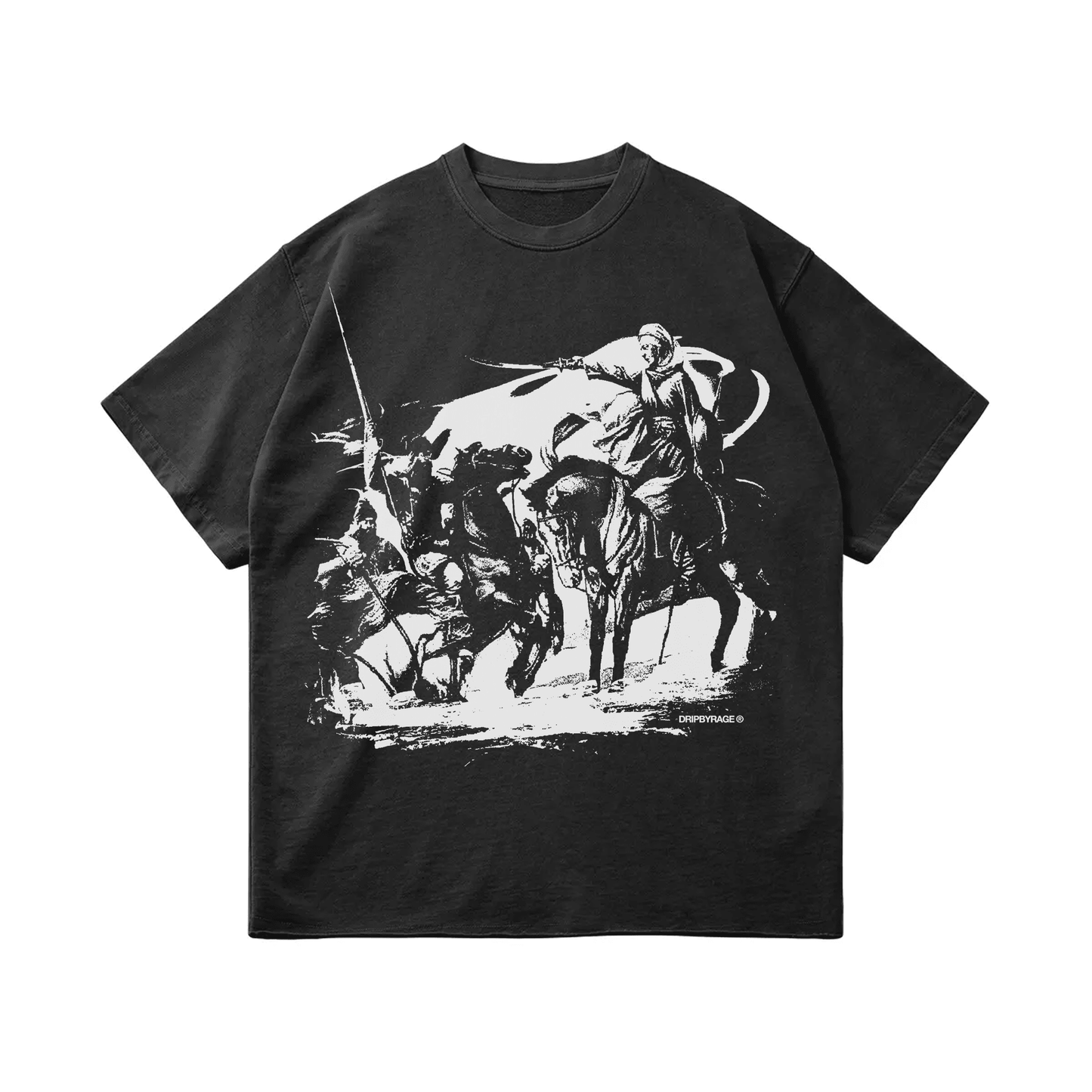 MAI BHAGO OVERSIZED FADED T-SHIRT BLACK - Drip by Rage