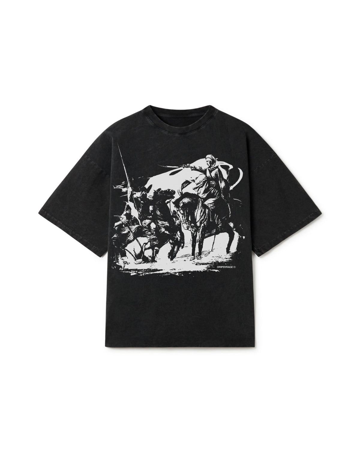MAI BHAGO OVERSIZED FADED T-SHIRT BLACK - Drip by Rage