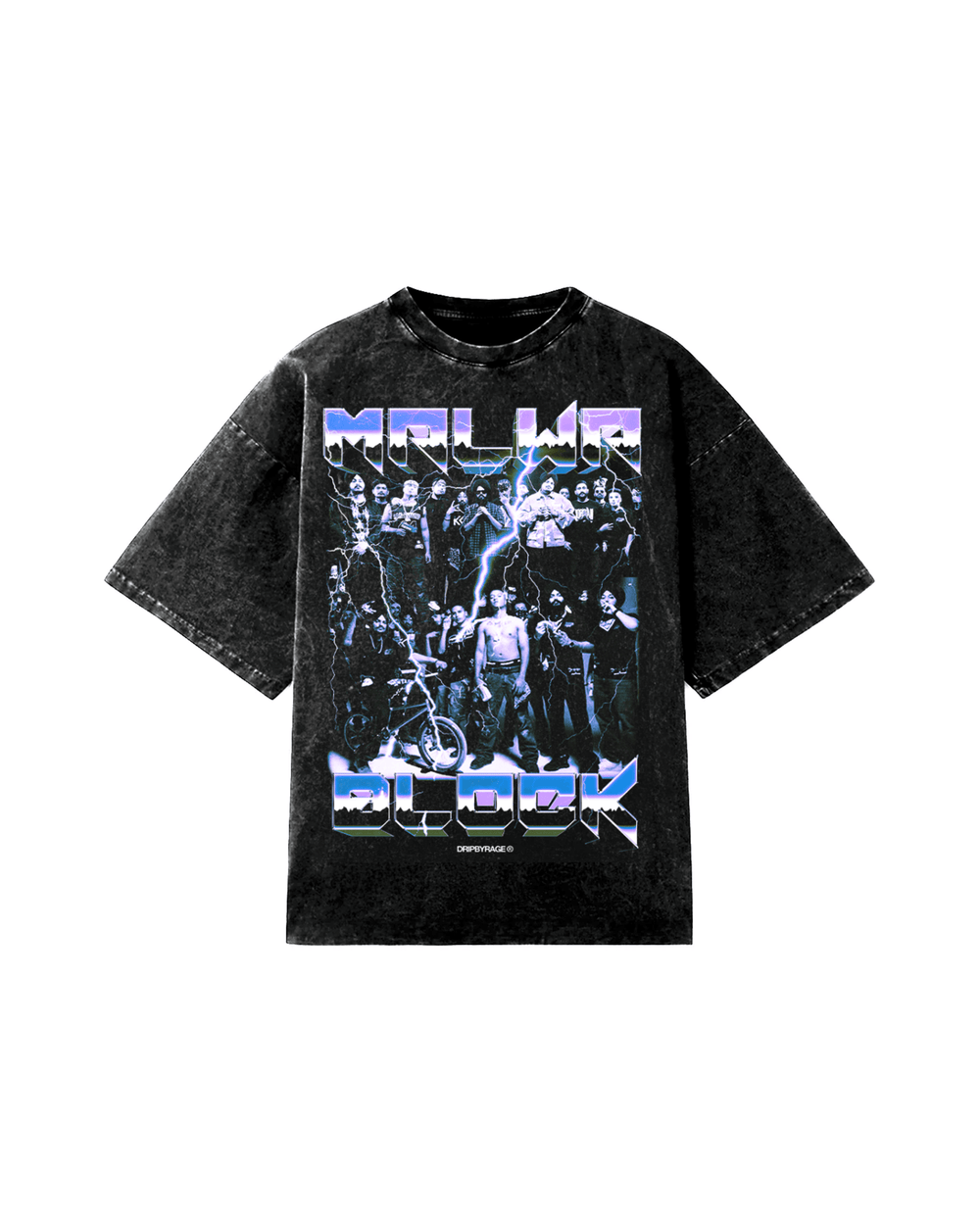 MALWA BLOCK OVERSIZED DESTROYED T-SHIRT - Drip by Rage