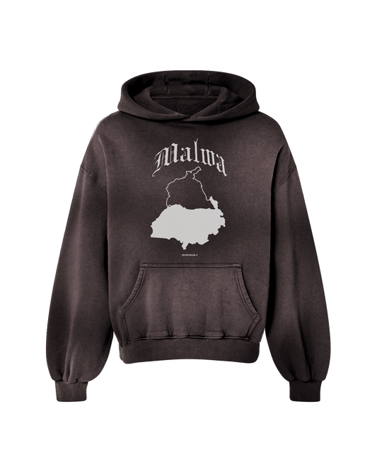 MALWA OVERSIZED PREMIUM FADED HOODIE BROWN - Drip by Rage