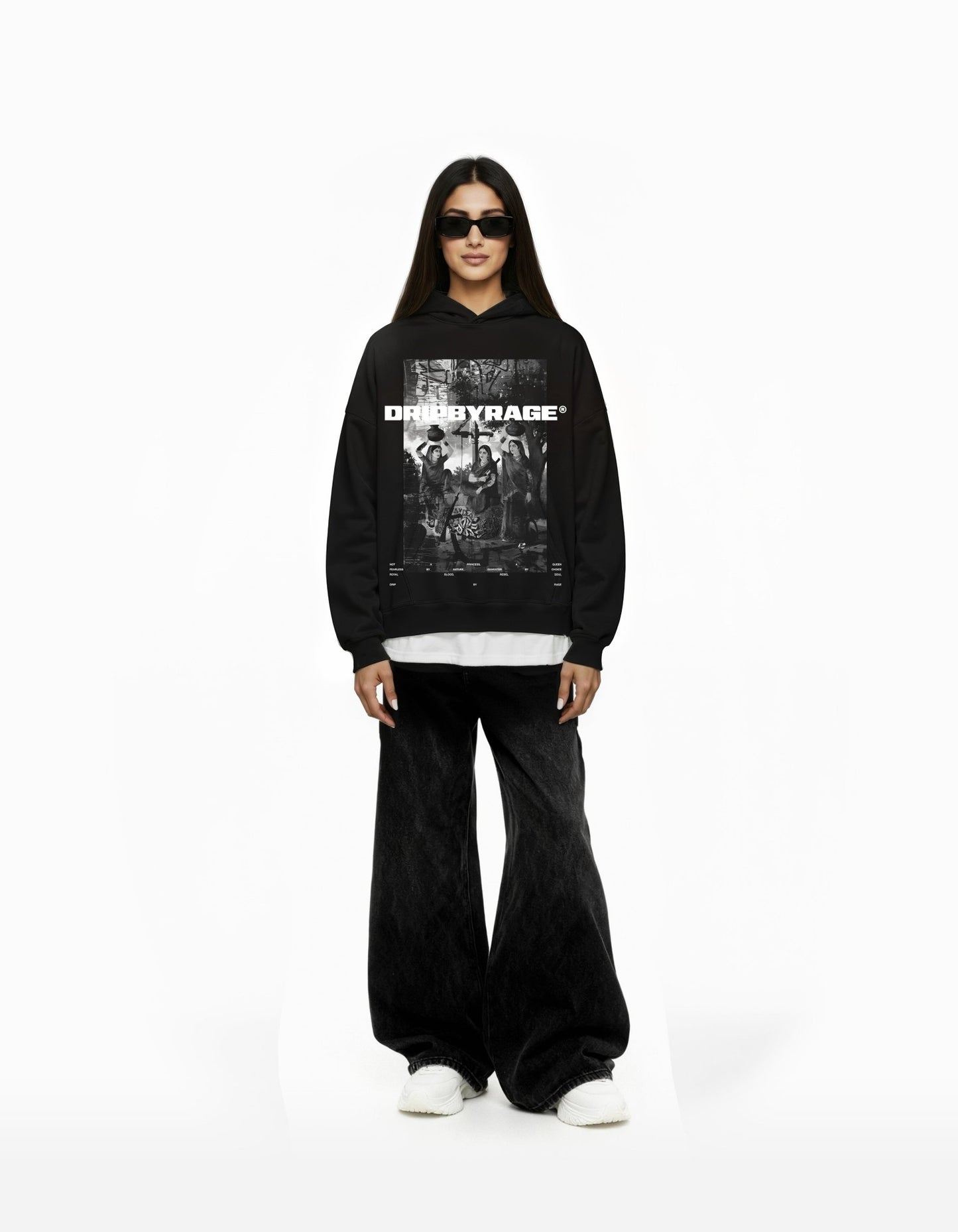 MATKA QUEEN SUN FADED BOXY HOODIE - Drip by Rage